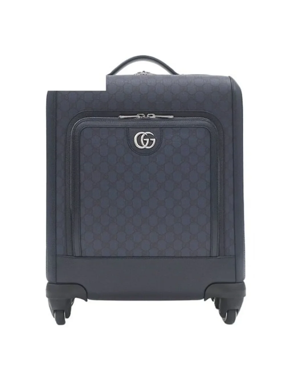Gucci Travel Bag Savoy Cabin Trolley Small GG Supreme Canvas Leather Navy